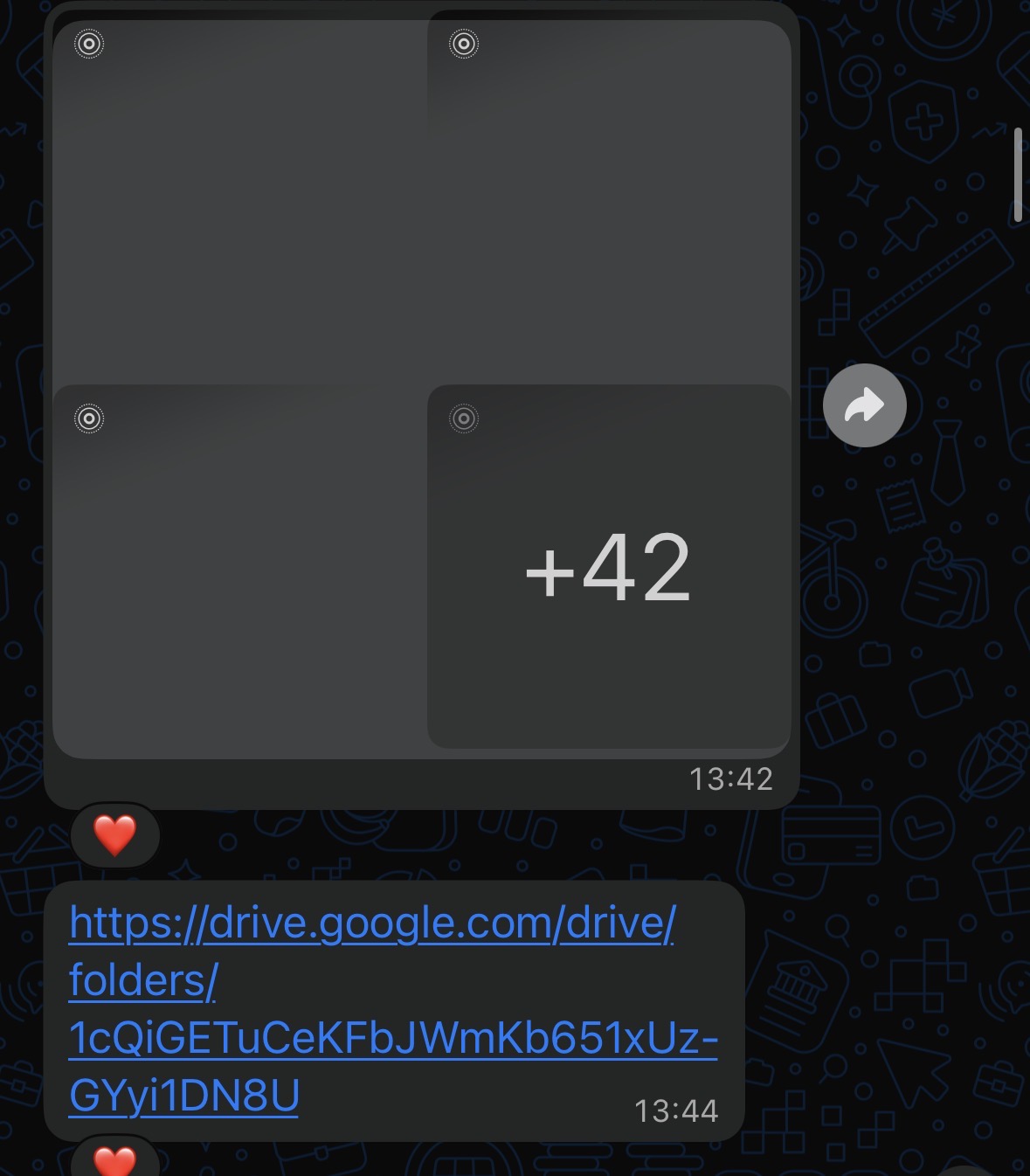 Message d'un client : il envoie 46 photos de ses chantiers par Google Drive