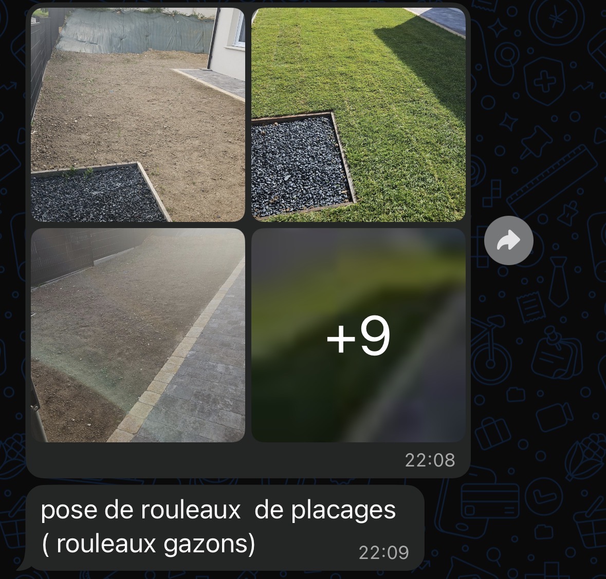 Avant après : pose de rouleaux de gazon par un paysagiste client
